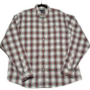 Lands' End Plaid Button Down Shirt Men's XL